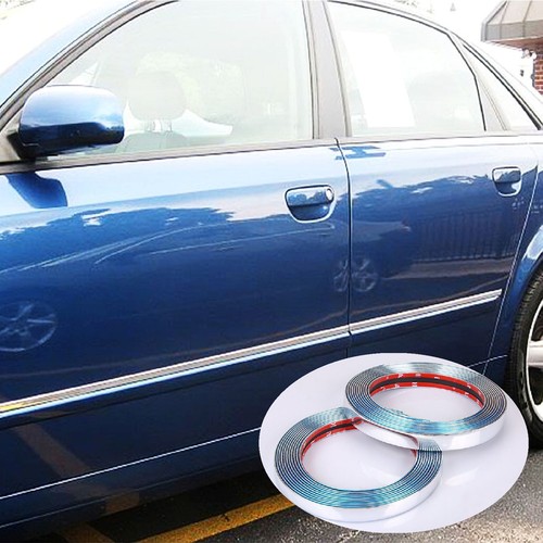 6mm-70mm Chrome Silver Car Door Body Bumper Strip Exterior Molding Trim 5-50FT - Foto 8 di 14