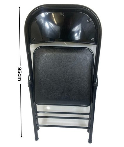 Folding Black Metal Chair Multi Functional Soft Padded Seat Multiple Use 15353-2 - Picture 7 of 10