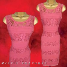 PHASE EIGHT Dress Size 10 UK Coral Layered Lace Evening Occasion Cocktail Party