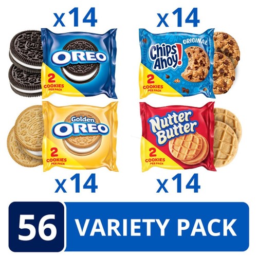 OREO Original OREO Golden CHIPS AHOY! & Nutter Butter Cookie Snacks Variety 56pa - Picture 2 of 3