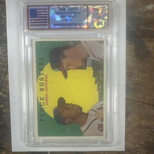 1959 Topps - Fence Busters espalda blanca #212 Hank Aaron, Eddie Mathews grado 3 - Imagen 1 de 4