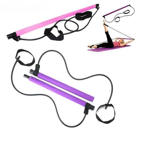 Tragbares Pilates Studio Yoga Bar Stick elastisches Spannungsseil Übung Fitness - Bild 2 von 6