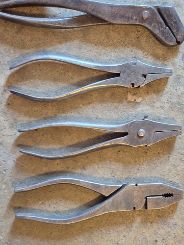 Antique Vintage Slip Joint Duck Bill Pliers Lot Barcalo, Mckaig, CEE TEE - Picture 2 of 6