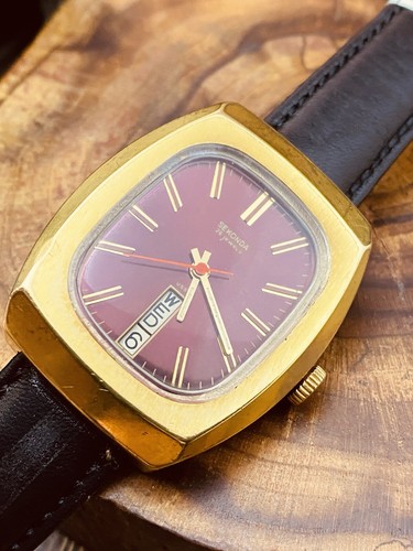 Vintage men's SECONDA SLAVA  dress watch 26j soviet mechanical wristwatch #4601 - Picture 17 of 22