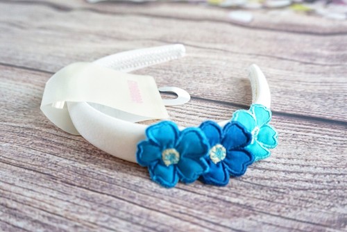 Gymboree Vintage Pool Party Blue Rosette Floral Headband & Purse Set NWT - Picture 6 of 8