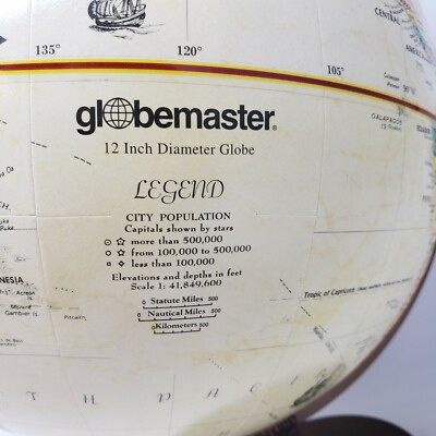 Globemaster 12 Inch Globe 2000 Millenium White Relief World Map