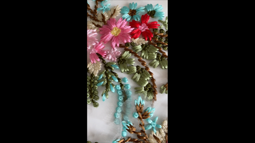 3pcs Colourful Embroidered Floral Lace Applique Patches 3D Cotton Flower Motif - Video 1 of 1