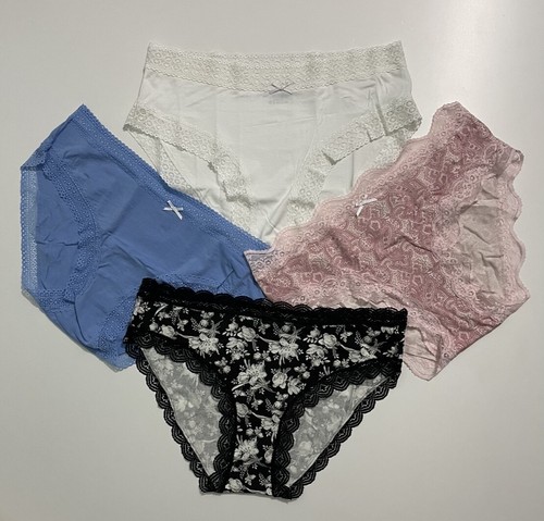 Tommy Hilfiger Women's Briefs 4 Pack Bow Lace Panties Cotton Knickers S,M,L,XL - Picture 12 of 28