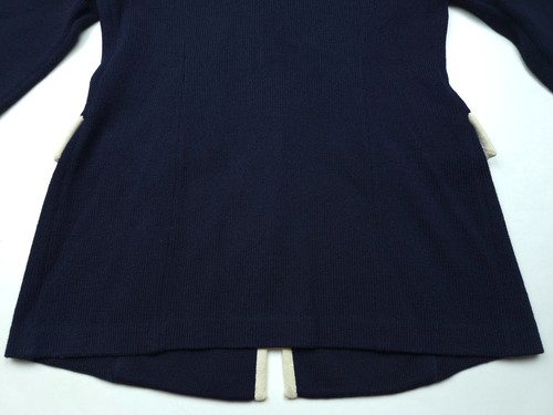 St John Womens 4 Collection Marie Gray Navy Blue White Trim Knit Jacket Blazer - Picture 12 of 15