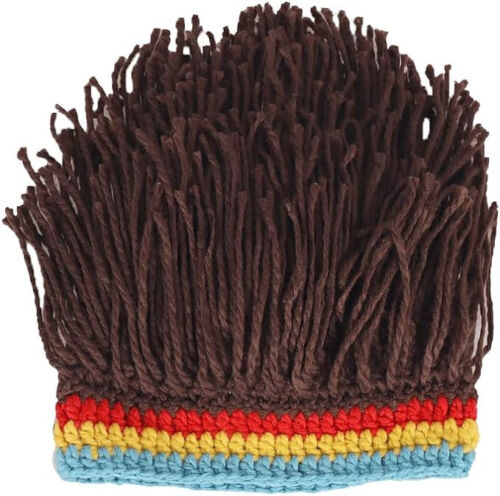 Hombres Mujeres Sombrero Tejido con Pelo Niños Divertido Hecho a Mano Gorro Rasta Sombrero con Rasta - Imagen 3 de 5