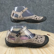 JBU Shoes Women's 7M Wildflower Mary Jane Flat Beige Hook And Loop JB3815WLD19