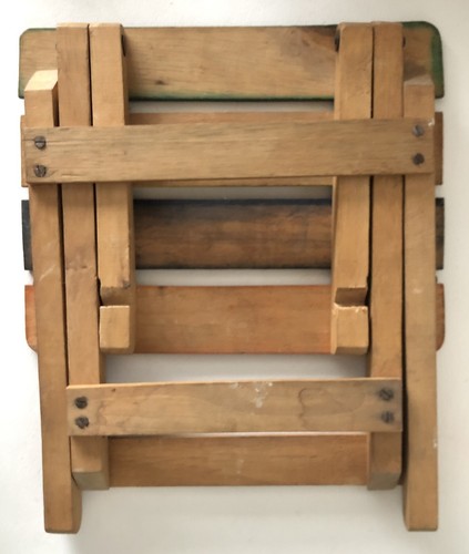 Vintage Colorful Folk Art Small Wood Folding Childs Alphabet Counting Table - Picture 6 of 8