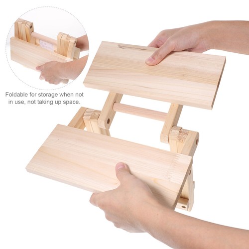 Hocker Aus Massivholz Schminkstuhl Zusammenklappbarer Tritthocker Leiter - Bild 4 von 10
