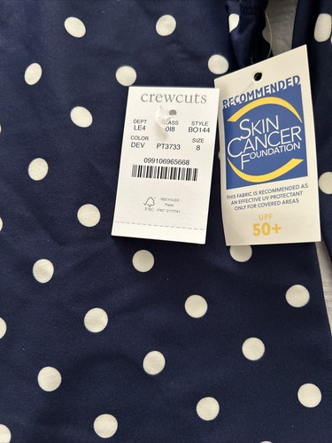 Crewcuts J. Crew Girl Rash Guard 2 Piece Swimsuit Blue Top 8 Bottom 6-7 UPF 50+ - Picture 3 of 6