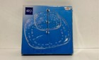 Mikasa Clear Glass Two Tier Serving Tray Etched Polka Dot Square Design