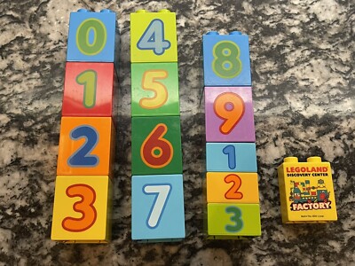 Lego Duplo Printed Learning Bricks Numbers 1-10 Plus Mini Bricks 1-3 & LEGOLAND