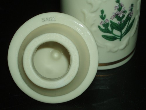THE LENOX SPICE GARDEN (REGALO) 1992 porcelana fina SAGE tarro y tapa NUEVO - Imagen 6 de 6