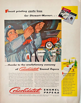 1951 Consolidated Paper Co Wisconsin Rapids WI Print Ad 13''x20'' Auto Service