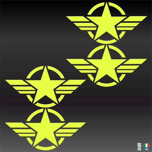 4 Sticker Klebstoffe Stern Militär US Army Armee Auto Wohnmobil Pickup - Bild 13 von 20