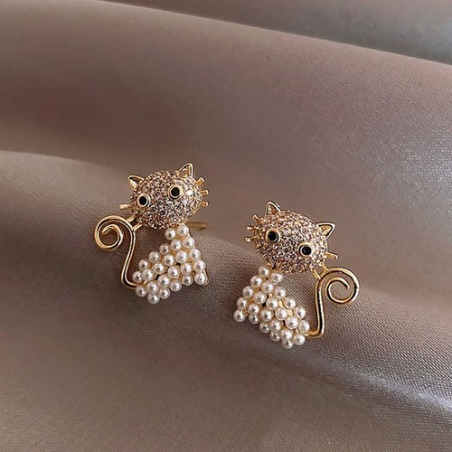 925 Silver Pearl Crystal CZ Ear Stud Earrings Drop Dangle Women Wedding Jewelry - Photo 68 sur 81