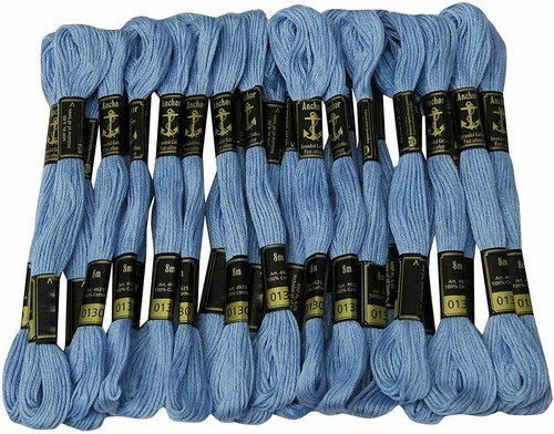 Anchor Stranded Cotton Threads Hand Embroidery Thread Cross Stitch Sewing Blue - Picture 1 of 5