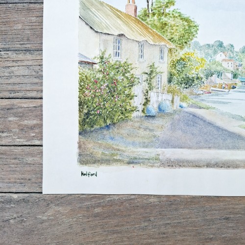 Helford Cornwall Pintura Original Firmada Acuarela Paisaje De Colección 1993 - Imagen 7 de 8