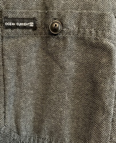 Men's XL Gray Black Herringbone Long Sleeve Cotton Casual Button Up Shirt New - Picture 4 of 6
