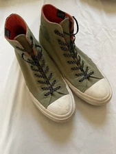 Converse All Star High Top M9/W11 Green/Orange Lace Up Sneakers