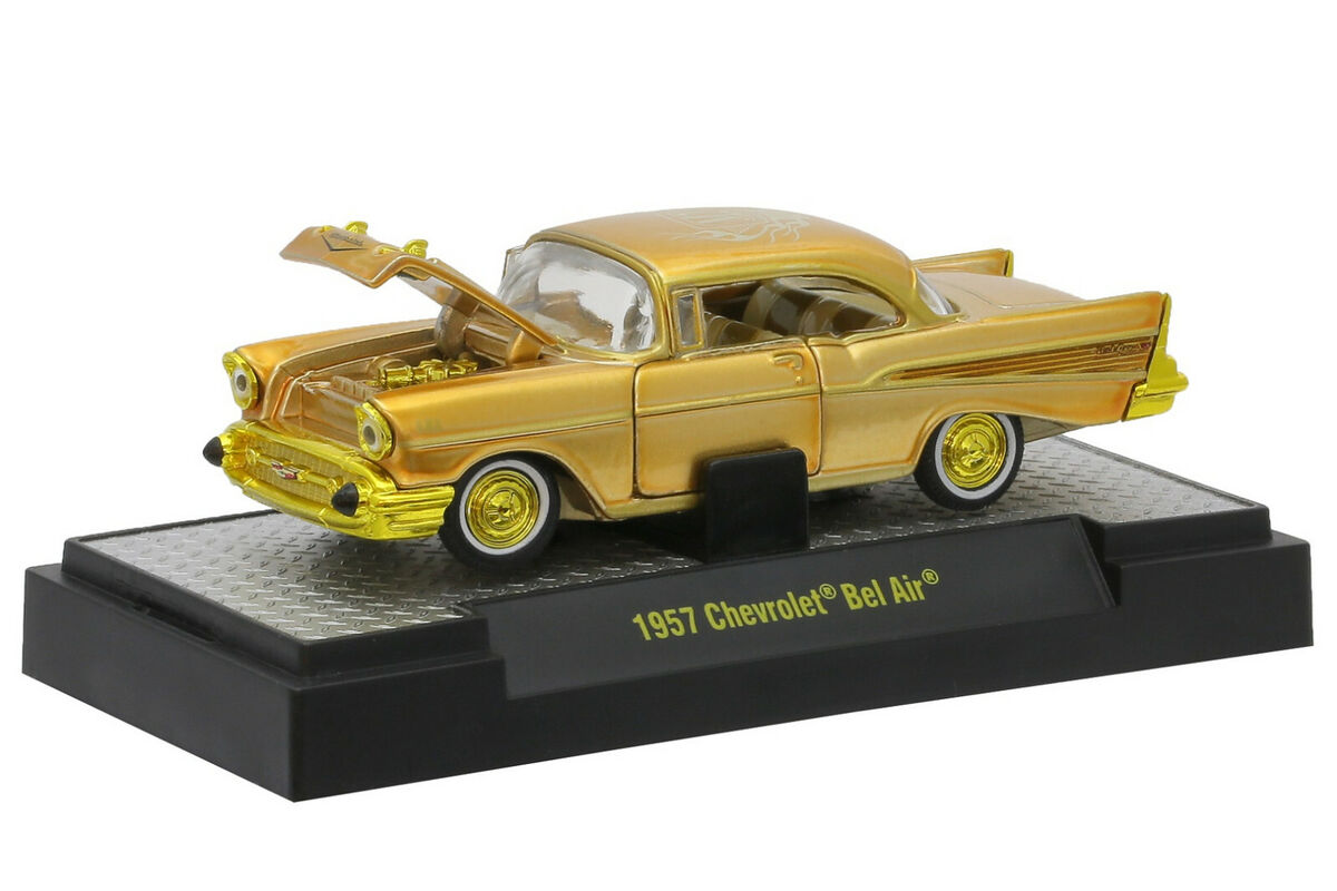1:64 1957 Chevrolet Bel Air HT Black with Green Graphics