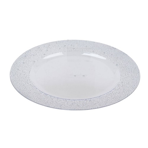 Piatto decorativo 33 cm in plastica con pois motivo segnaposto decorazione tavolo piattino - Foto 6 di 6