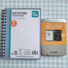 Mini Art 101 Sketching Travel Kit & Sketch Pad - Art Supplies