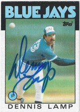 Autographed Signed 1986 Topps 219 Dennis Lamp Toronto Blue Jays