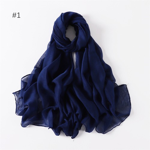 Bufandas viscosa para mujer de colores sólidos y envolturas pañuelo transpirable hiyab - Imagen 13 de 69