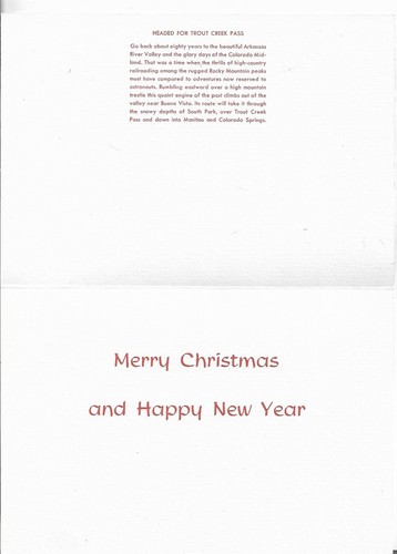 NOS LEANIN' TREE Christmas Card 7.25x5.5 Train Headed to Trout Creek Pass - Picture 2 of 3