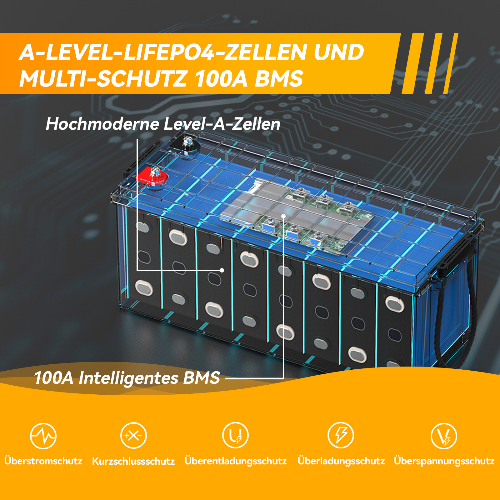 12V 410Ah 300Ah 200Ah 100Ah LiFePO4 Akku Lithium Batterie BMS für Solar Off-grid - Bild 73 von 92