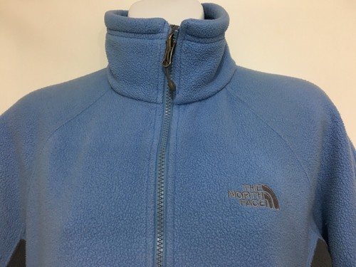 The North Face Womens S Light Blue Gray Panels Fleece Zip-Front Liner Jacket - Picture 2 of 5