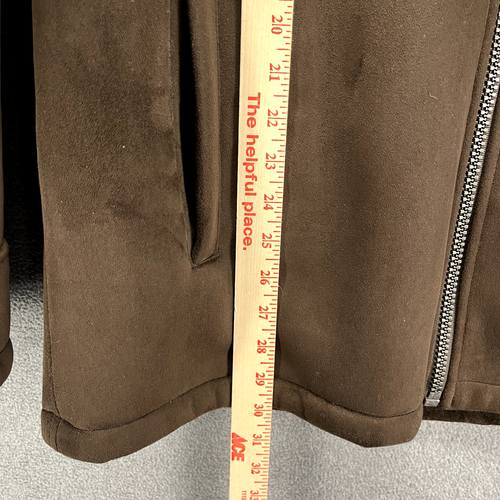 Claiborne Outerwear Jacket Mens XL Brown Faux Suede Full Zip coat fleece lined - Picture 11 of 20