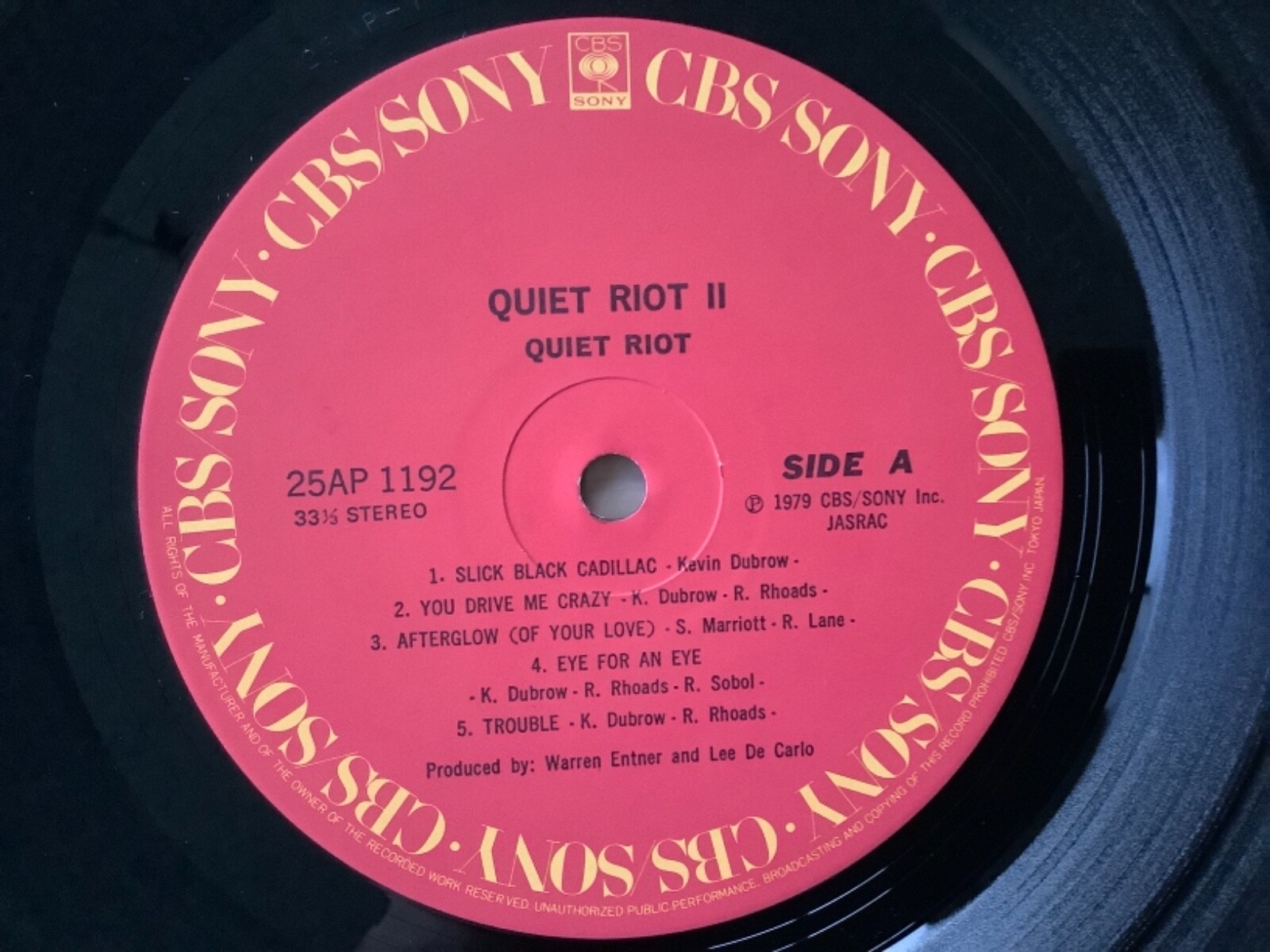 OUIET RIOT II 2 CBS SONY 25AP 1192 JAPAN VINYL LP Obfite i tanie