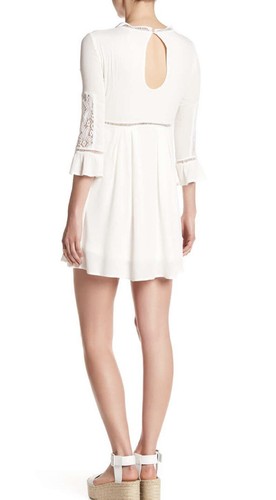 Raga Damen Kleid weiß Mini Häkelspitze Cut Out Detail Größe XS - Bild 2 von 8