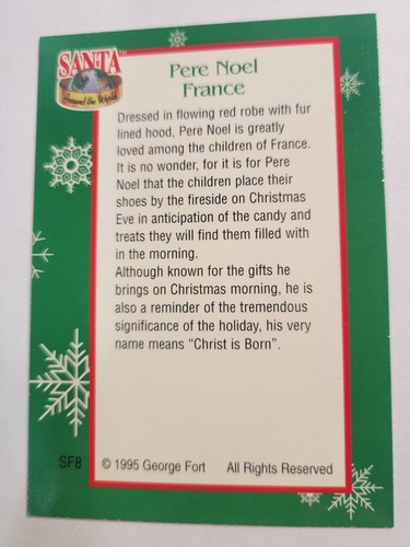 1995 TCM Santa Around the World: Santa & Snowflakes #SF8 Pere Noel France Foil - Picture 2 of 2