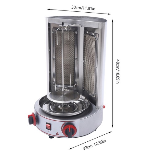3000W 110V Gas Vertical Broiler Shawarma Machine BBQ Spinning Doner Kebab Grill - Picture 3 of 19
