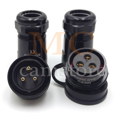 WEIPU SA28 3Pin Pair Panel Mount Waterproof Connector ,IP67 Wire Connector 50A - Picture 5 of 8