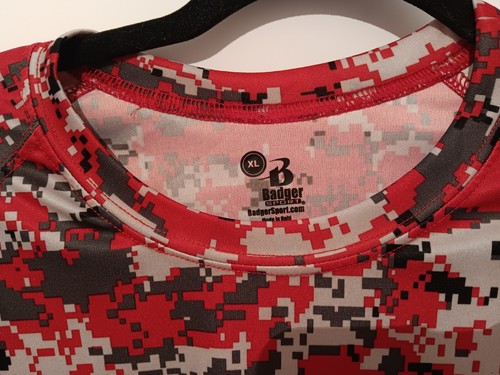 Badger Sport Digital Camo Tee - Red Digital XL - Picture 2 of 6