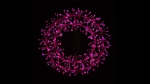 2' Pink Micro LED Wreath with Pink Frame - Video 1 von 1
