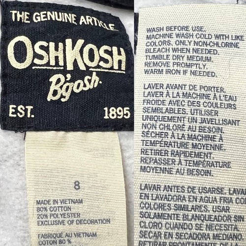 Oshkosh NYC Phys. Ed. Blue & White Striped Long Sleeve Hoodie Size 8 - Picture 11 of 12