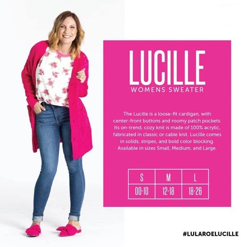 LuLaRoe S LUCILLE MAGLIONE CARDIGAN MAGLIA CAVO ROSA CALDO TASCHE OVERSIZE