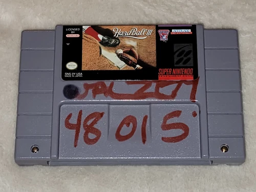 Hard Ball III 3 Super Nintendo SNES Game Cart Authentic 1992