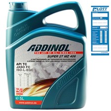 5L ADDINOL Motoröl 2-Takt Super 2T MZ 406 Low Smoke API TC ISO L-EGC JASO FC