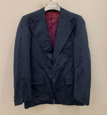 1970s vintage classic rockabilly disco blue USA made jacket blazer 38R