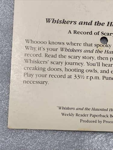 Whiskers And The Haunted House – A Record Of Scary Sounds 6” Picture Disc 1985 - Foto 22 di 24